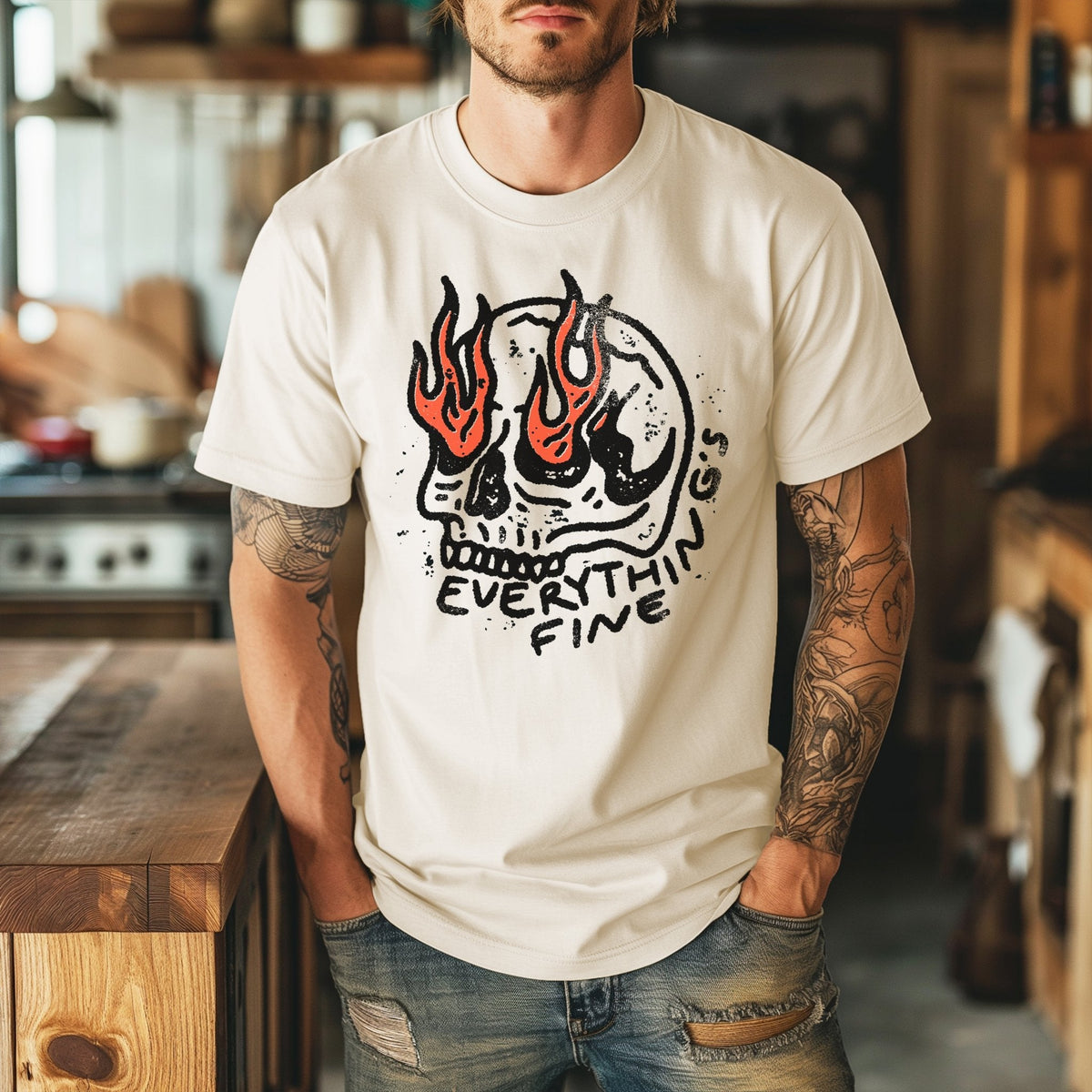 Vintage Everything's Fine Funny Retro Graphic