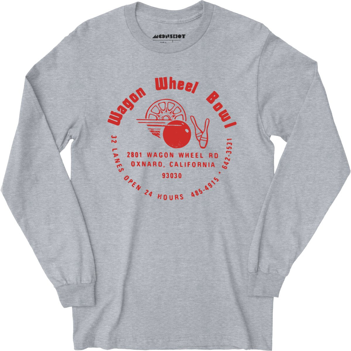 Wagon Wheel Bowl - Oxnard, CA - Vintage Bowling Alley - Long Sleeve