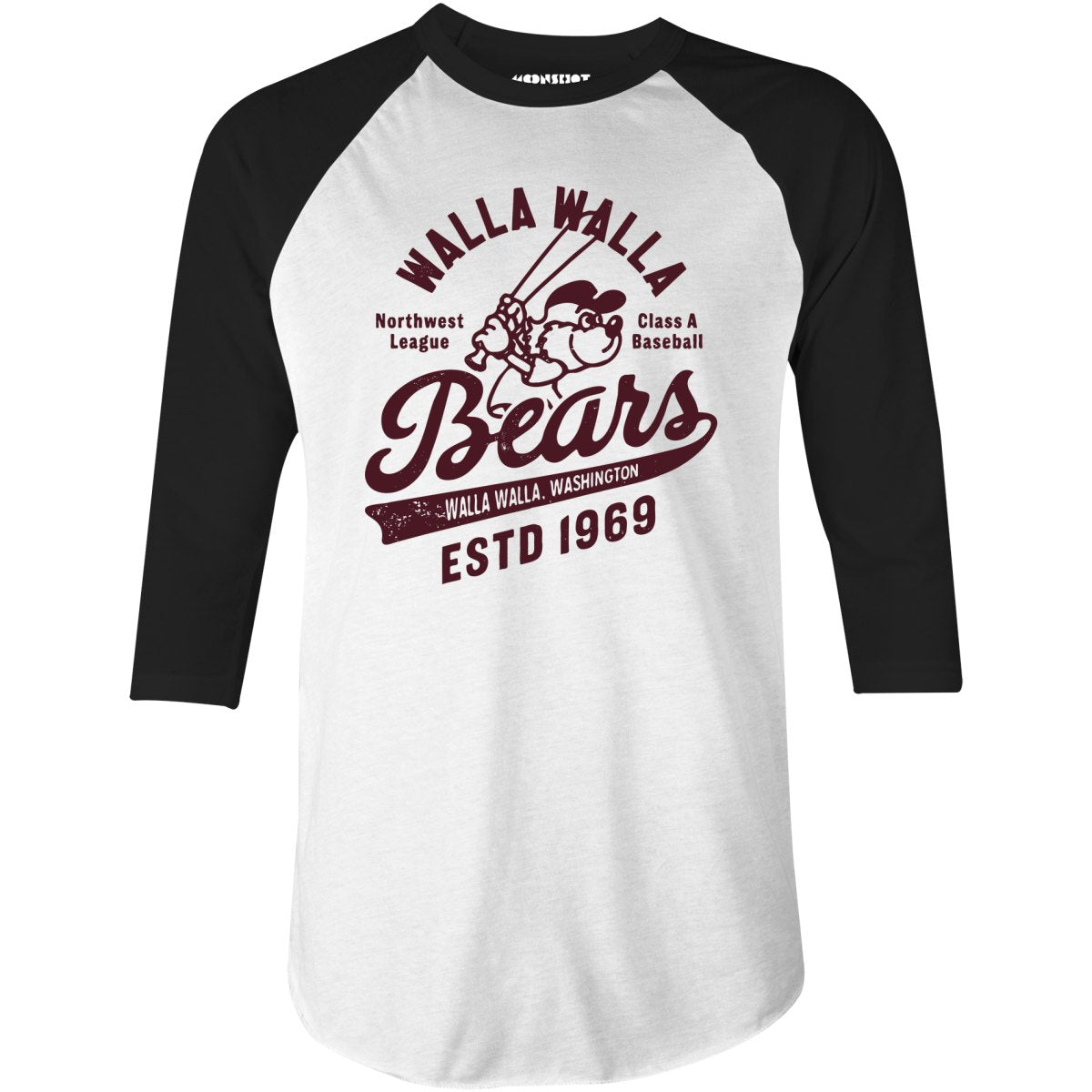 Walla Walla Bears - Washington - Vintage Defunct Baseball Teams - 3/4 Sleeve Raglan