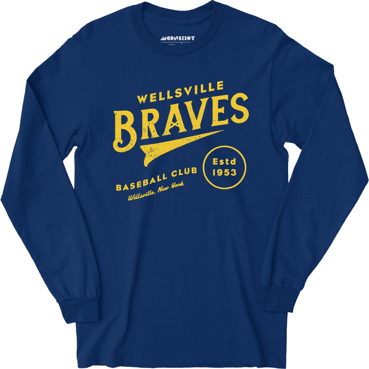 Wellsville Braves - New York - Vintage Defunct Baseball Teams - Long Sleeve