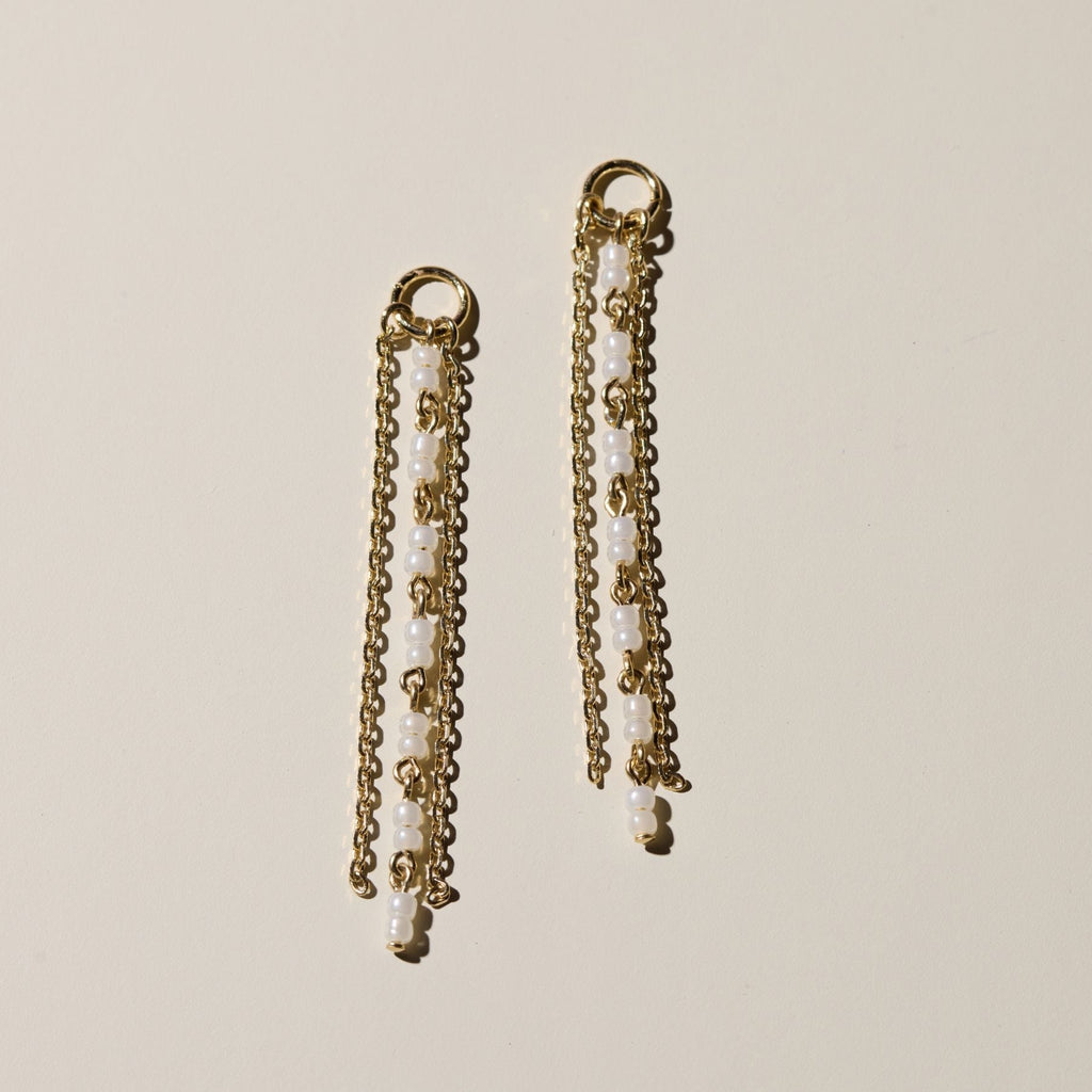 White Beaded Fringe Charm