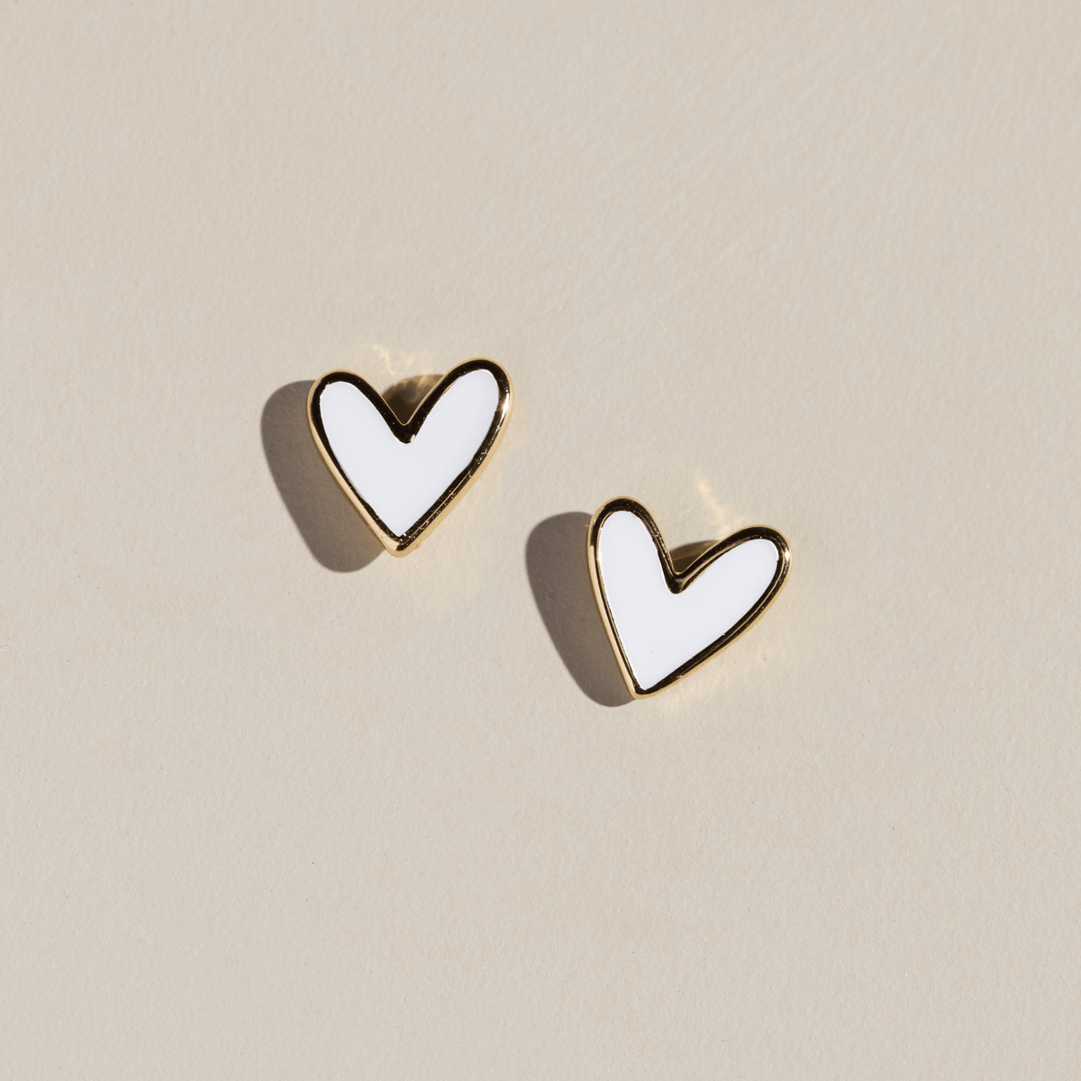 White Sweetheart Studs