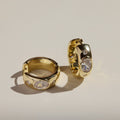 Wide CZ Bezel Hoops