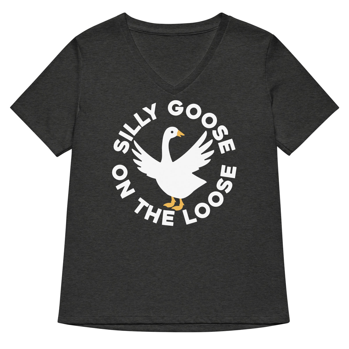 Silly Goose On The Loose Women's V-Neck Tee