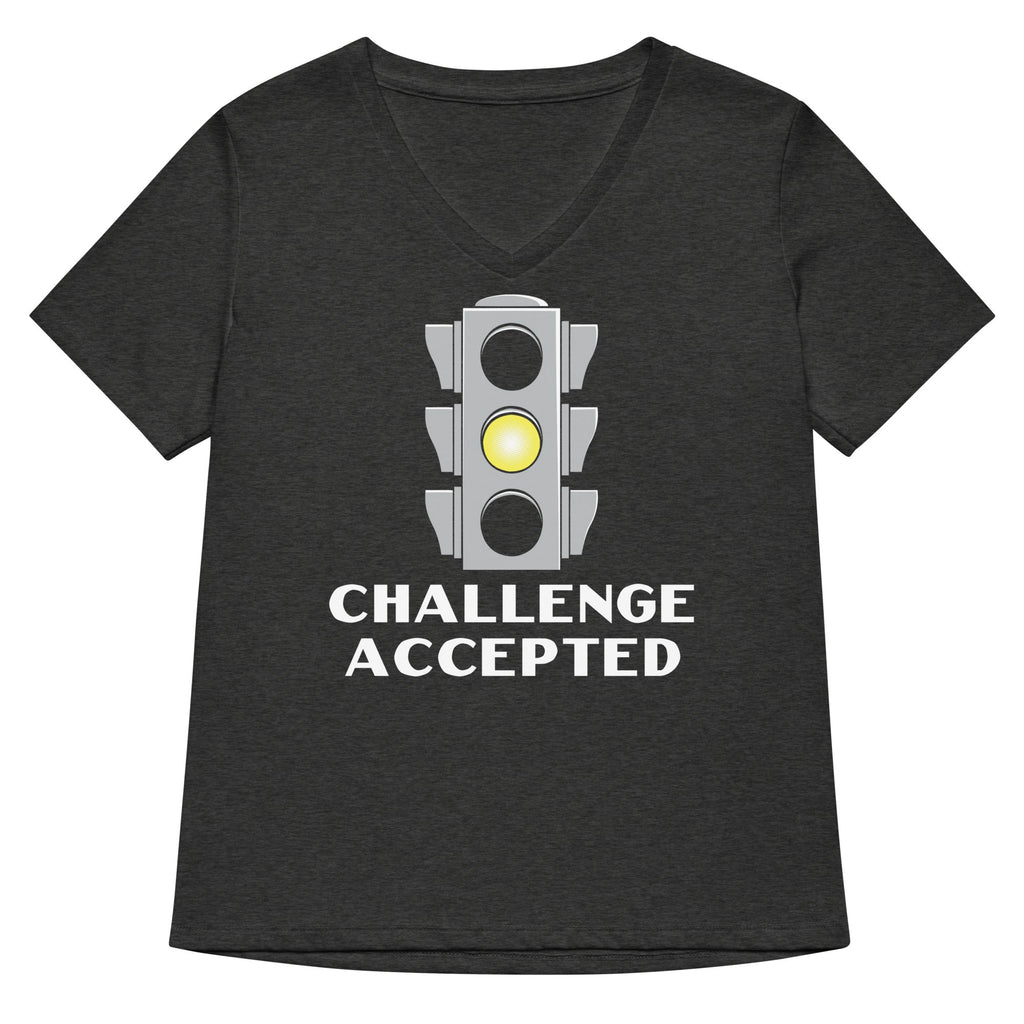 Challenge Accepted Stoplight Women's V-Neck Tee