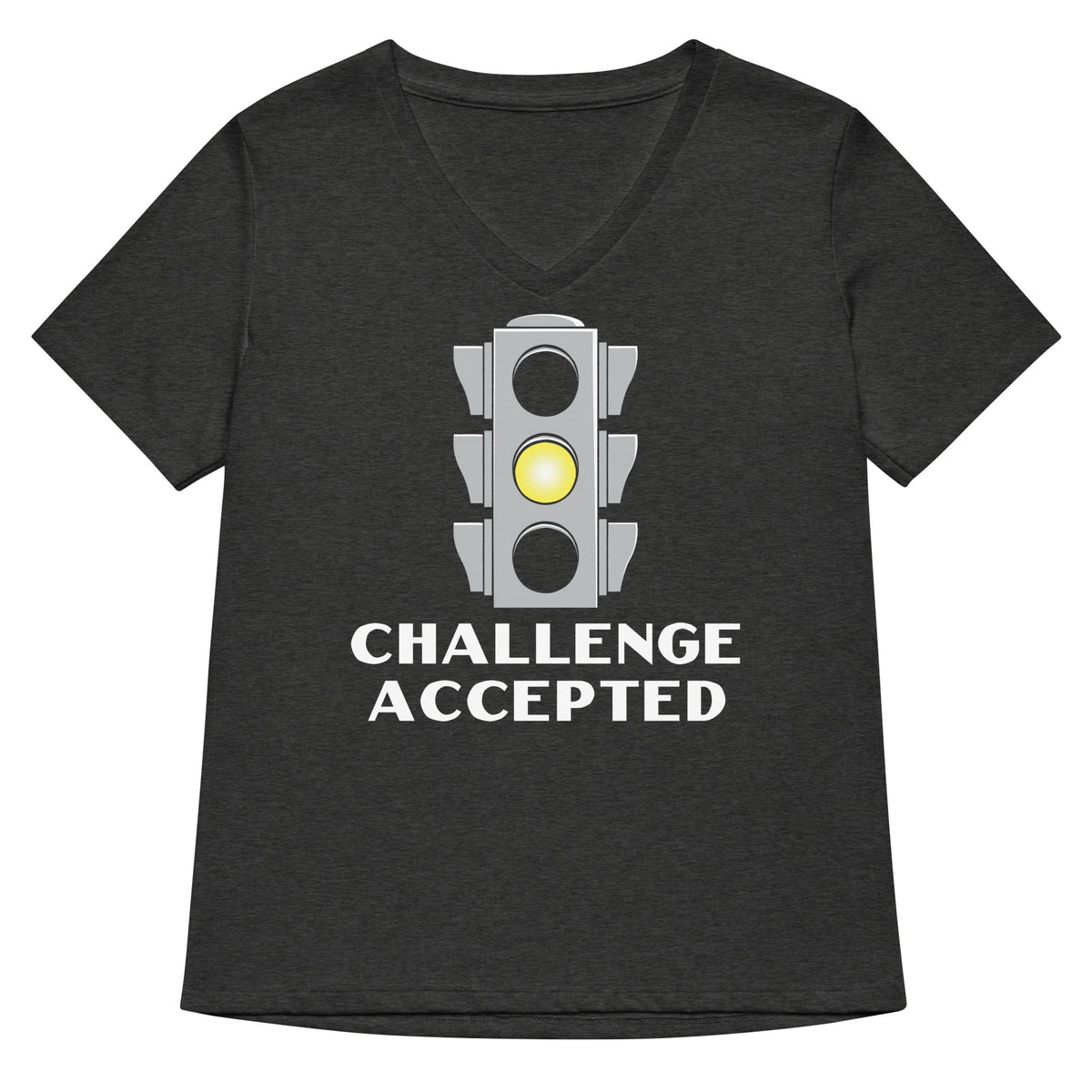 Challenge Accepted Stoplight Women's V-Neck Tee