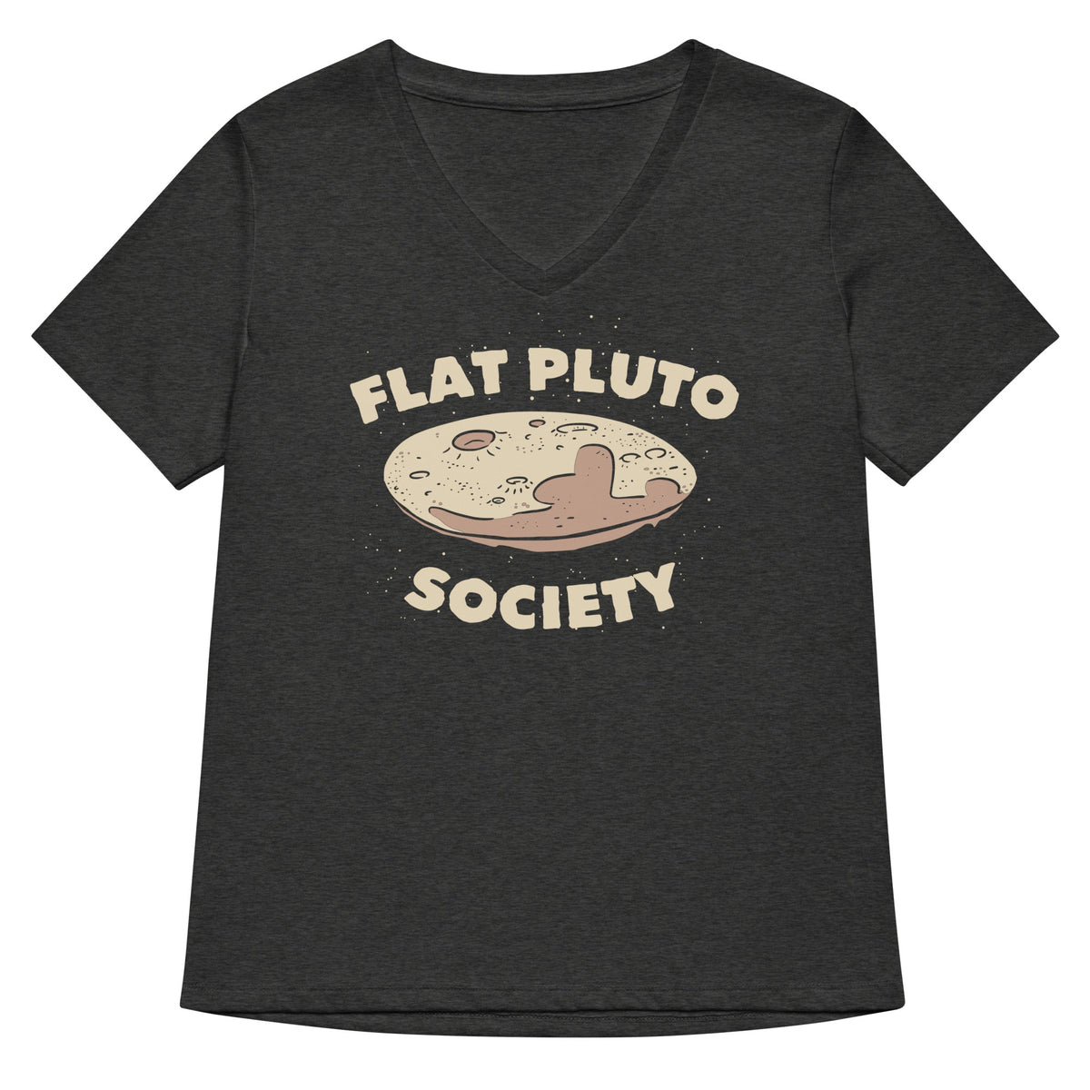 Flat Pluto Society Women's V-Neck Tee