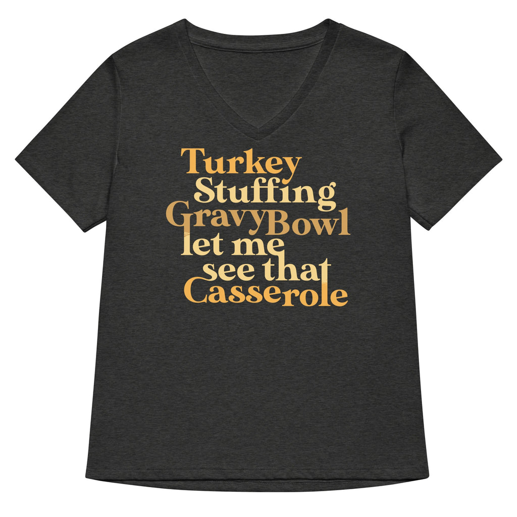 Turkey Stuffing Gravy Bowl Women's V-Neck Tee