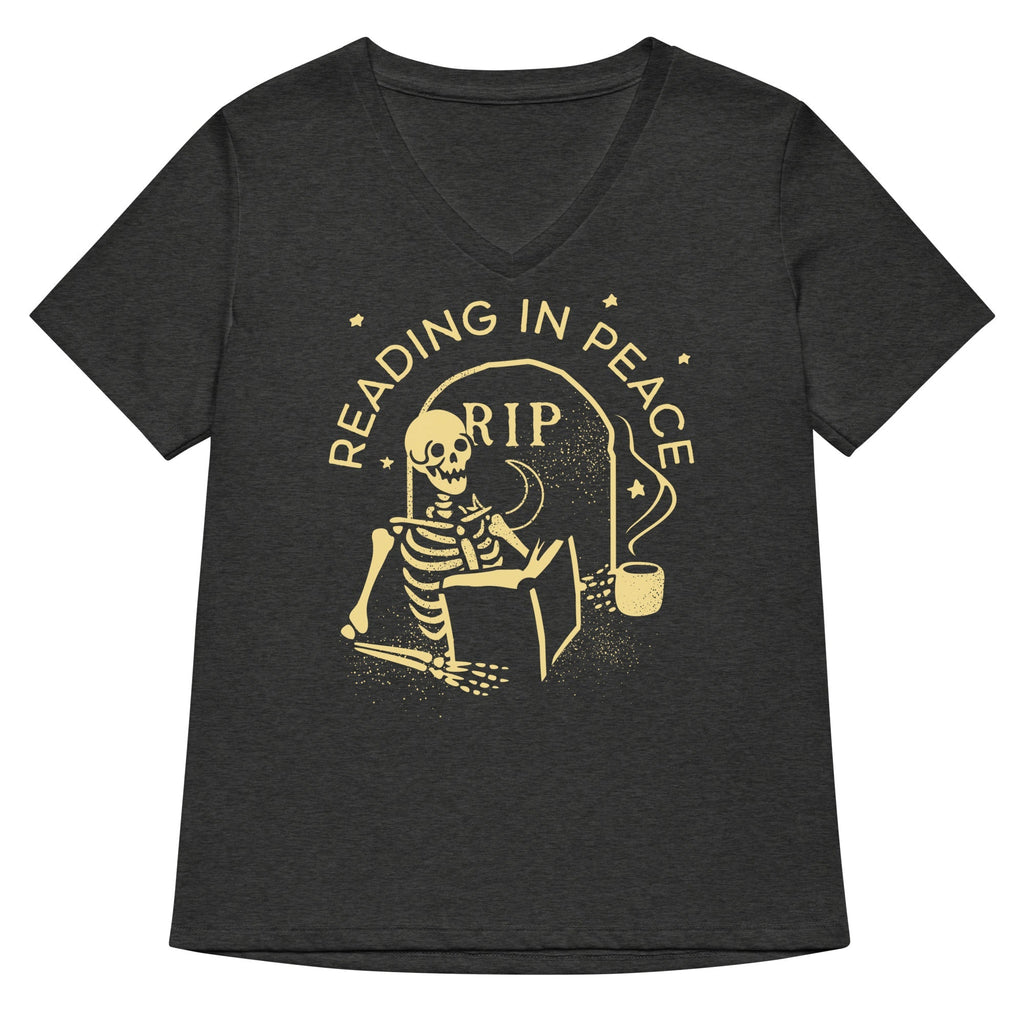 Reading In Peace Women's V-Neck Tee