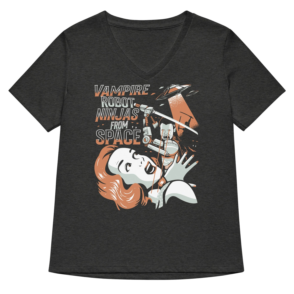 Vampire Robot Ninja From Space Women's V-Neck Tee