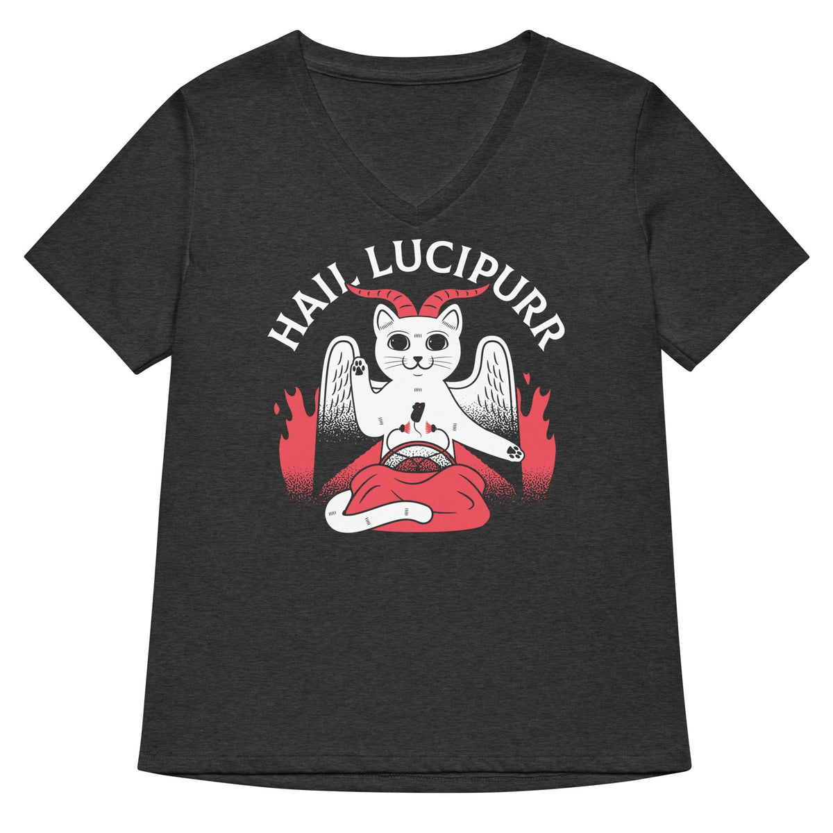Hail Lucipurr Women's V-Neck Tee