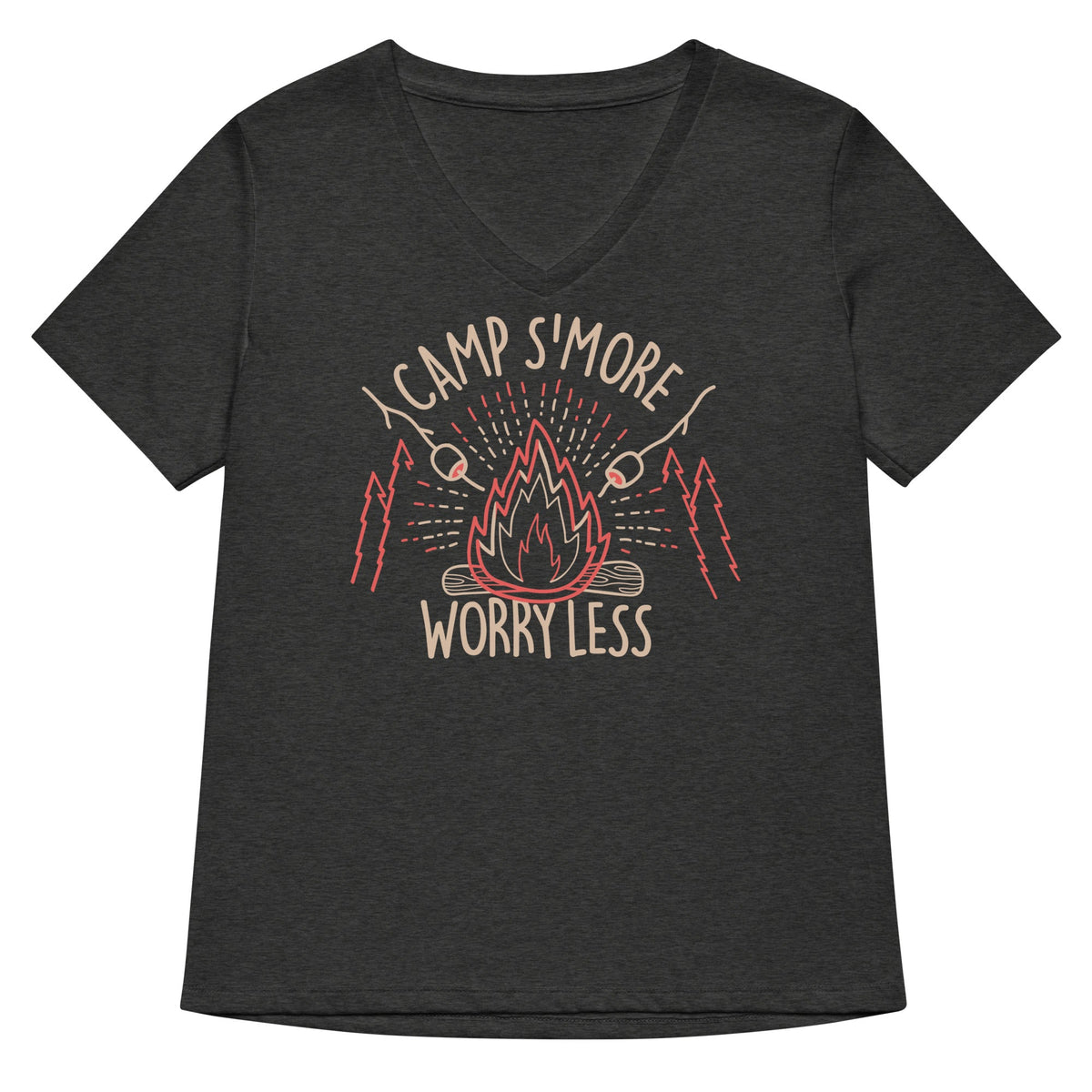 Camp S'more Worry Less Women's V-Neck Tee
