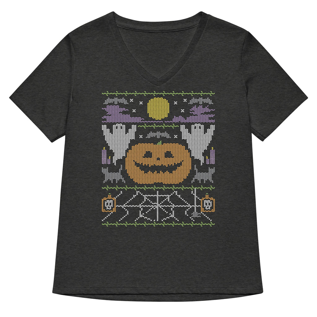 Ugly Halloween Sweater Women's V-Neck Tee