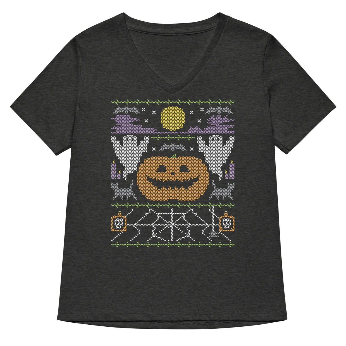 Ugly Halloween Sweater Women's V-Neck Tee
