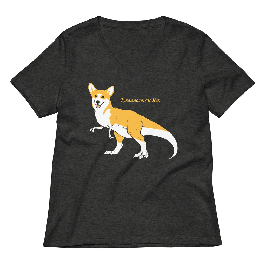 Tyrannocorgis Rex Women's V-Neck Tee
