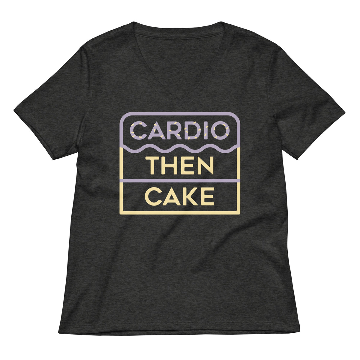 Cardio Then Cake Women's V-Neck Tee