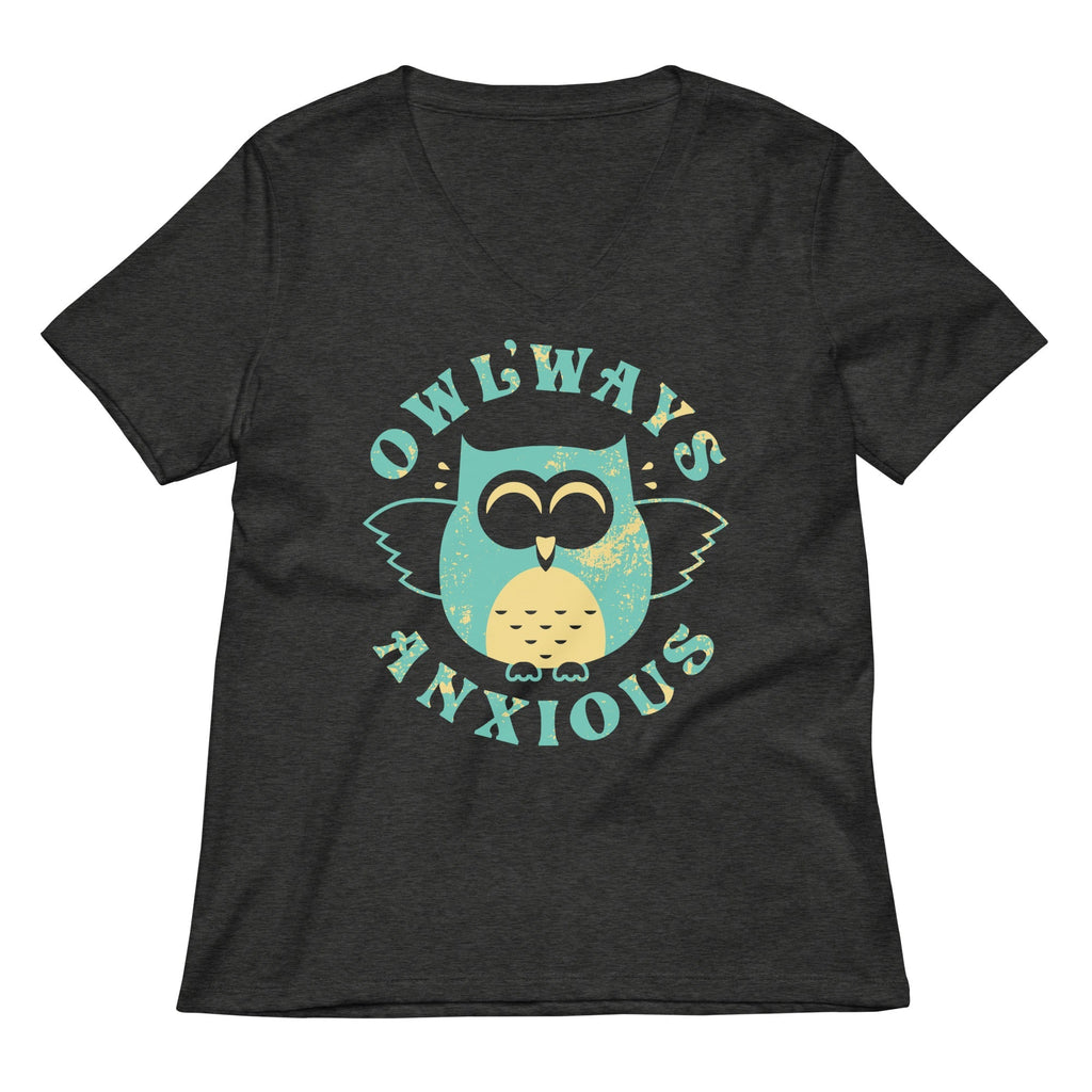 Owlways Anxious Women's V-Neck Tee