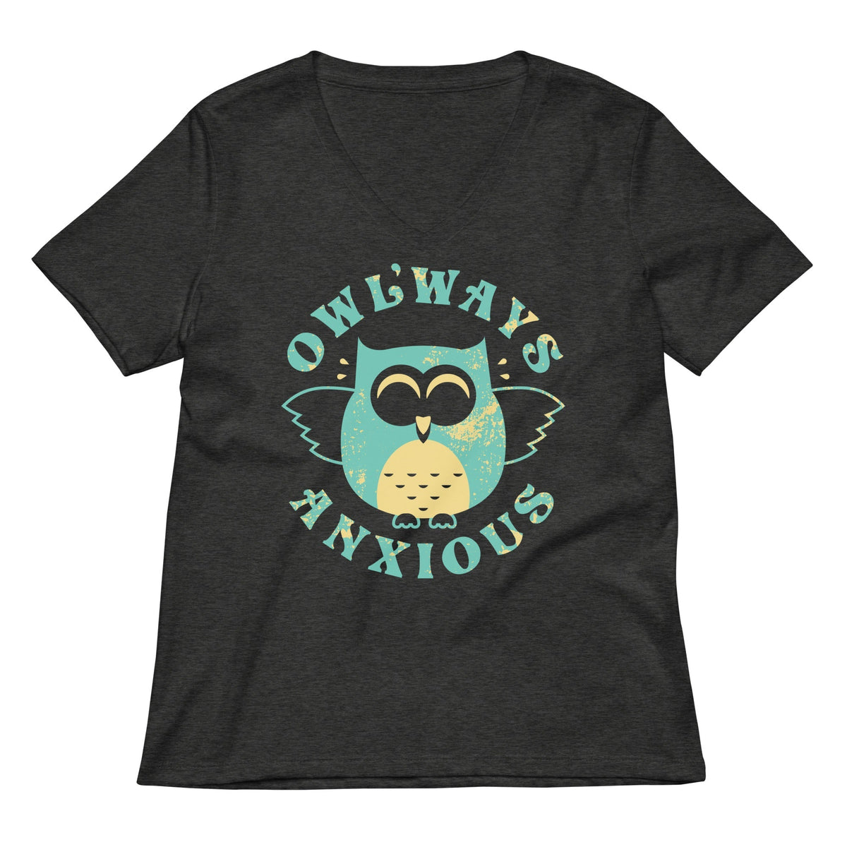 Owlways Anxious Women's V-Neck Tee