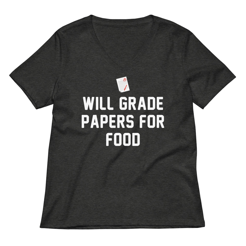 Will Grade Papers For Food Women's V-Neck Tee