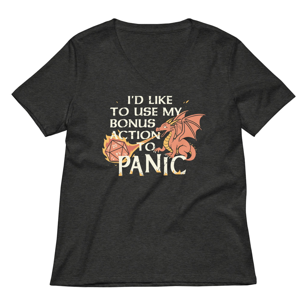 I'd Like To Use My Bonus Action To Panic Women's V-Neck Tee
