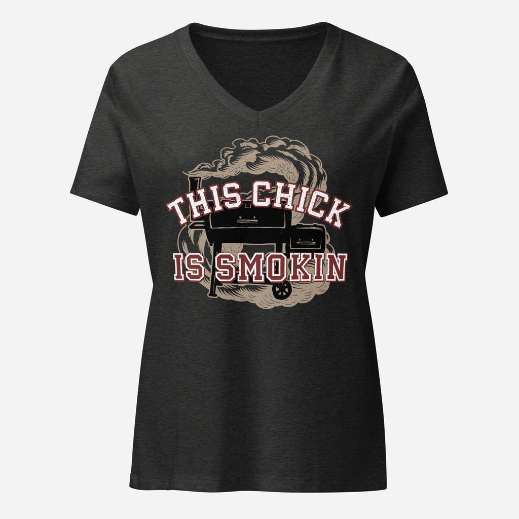 This Chick is Smokin Womenâ€™s Relaxed V-neck TEE