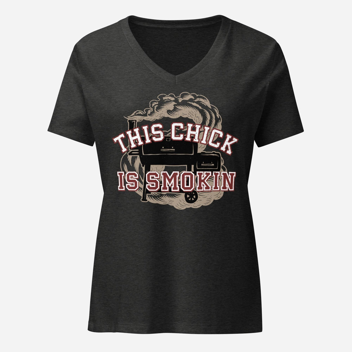 This Chick is Smokin Womenâ€™s Relaxed V-neck TEE