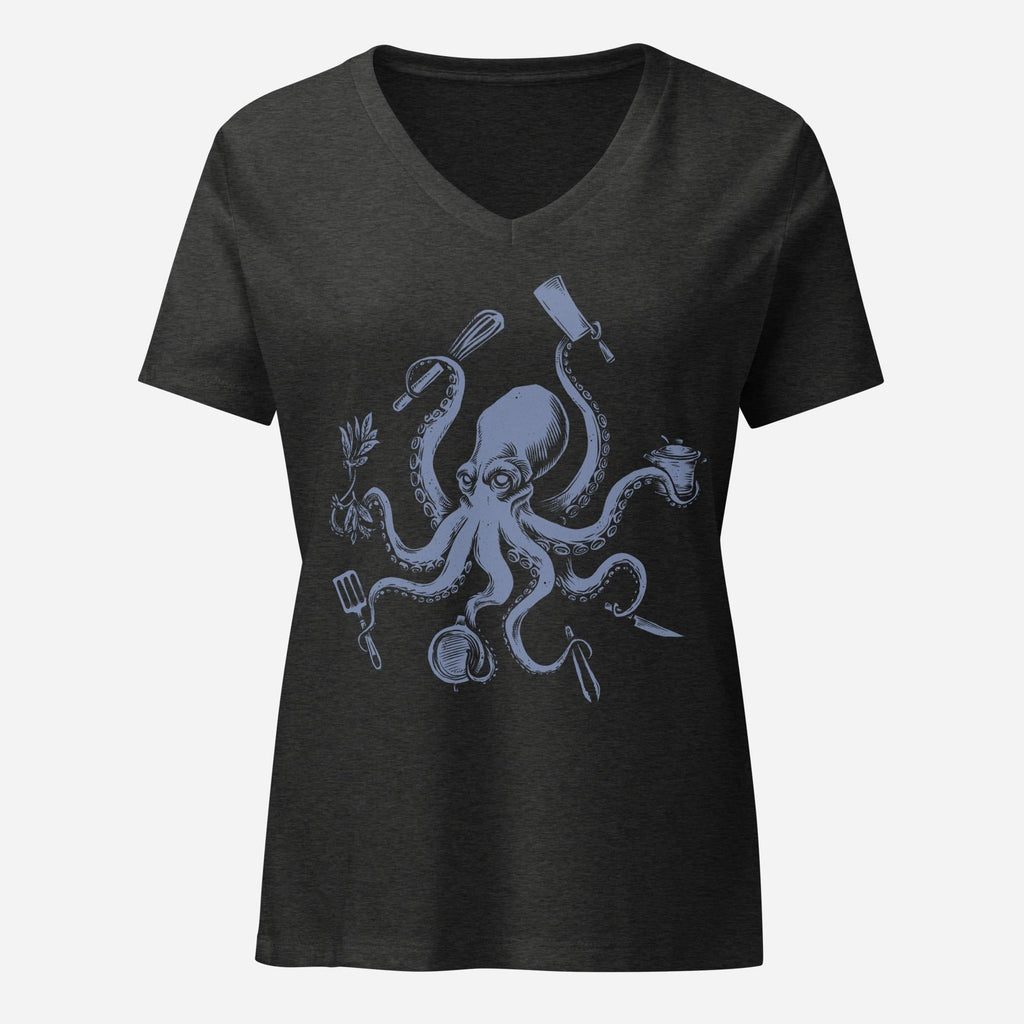 Chef Octopus Womenâ€™s Relaxed V-neck Tee