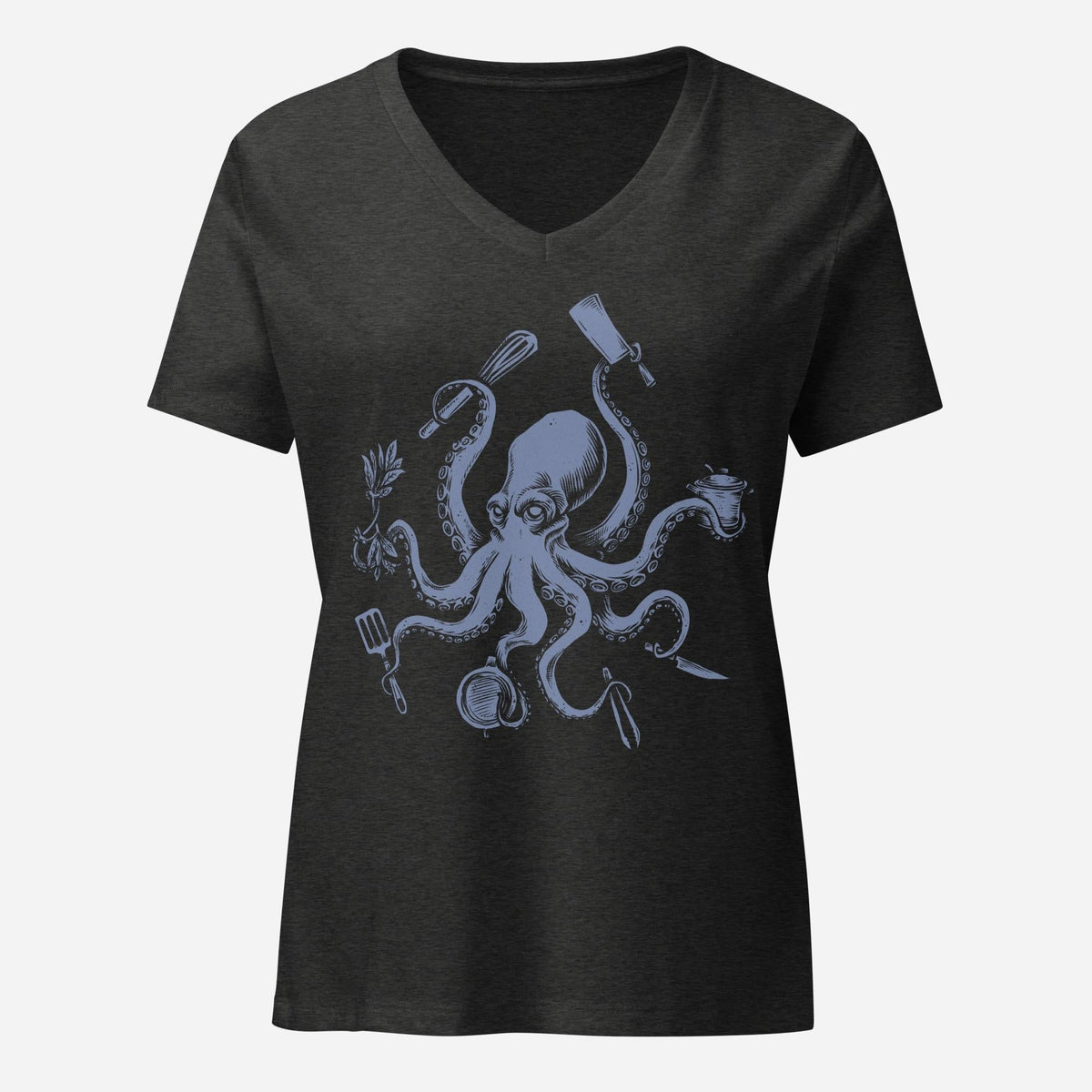 Chef Octopus Womenâ€™s Relaxed V-neck Tee