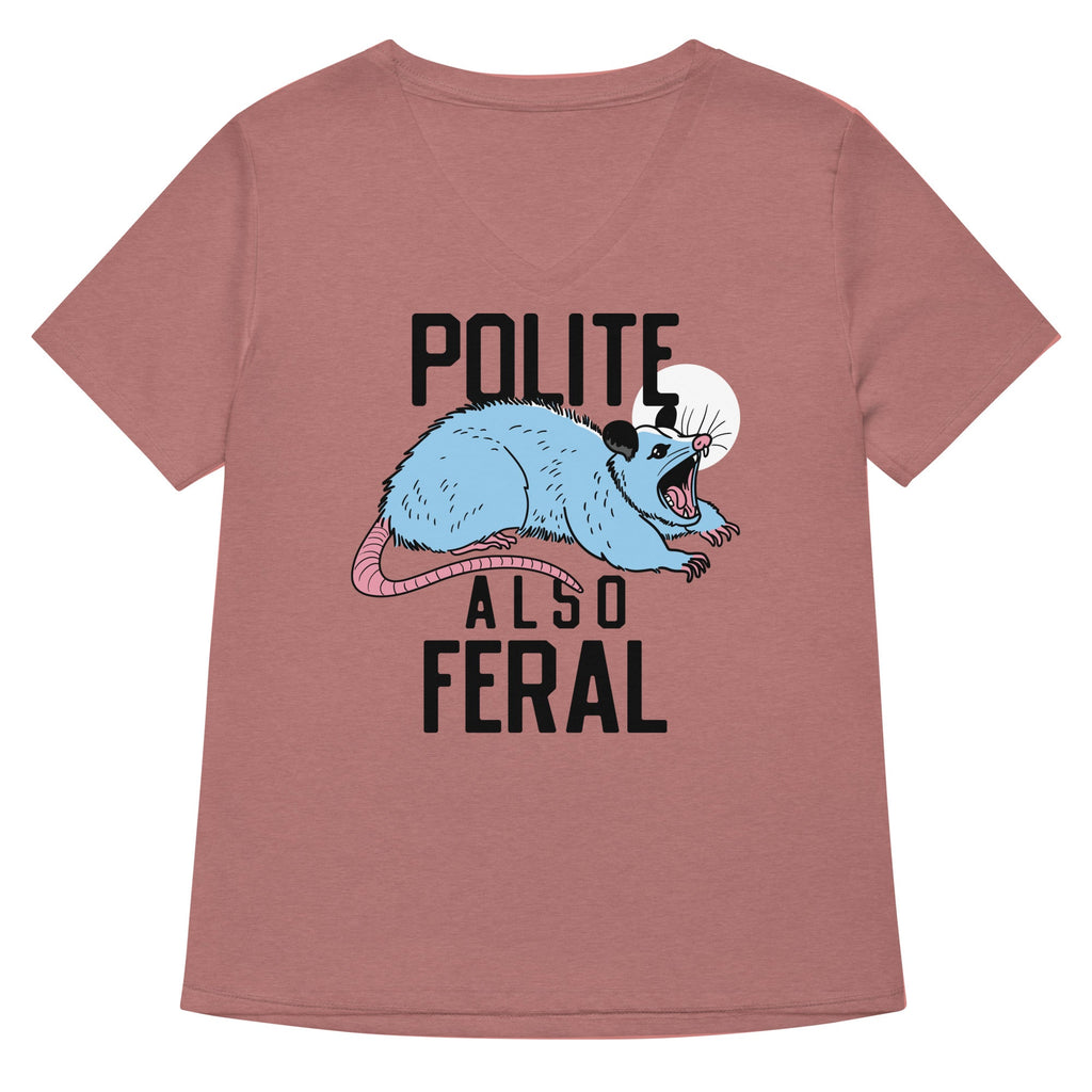 Polite Also Feral Women's V-Neck Tee