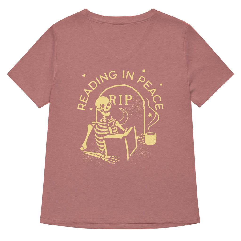 Reading In Peace Women's V-Neck Tee