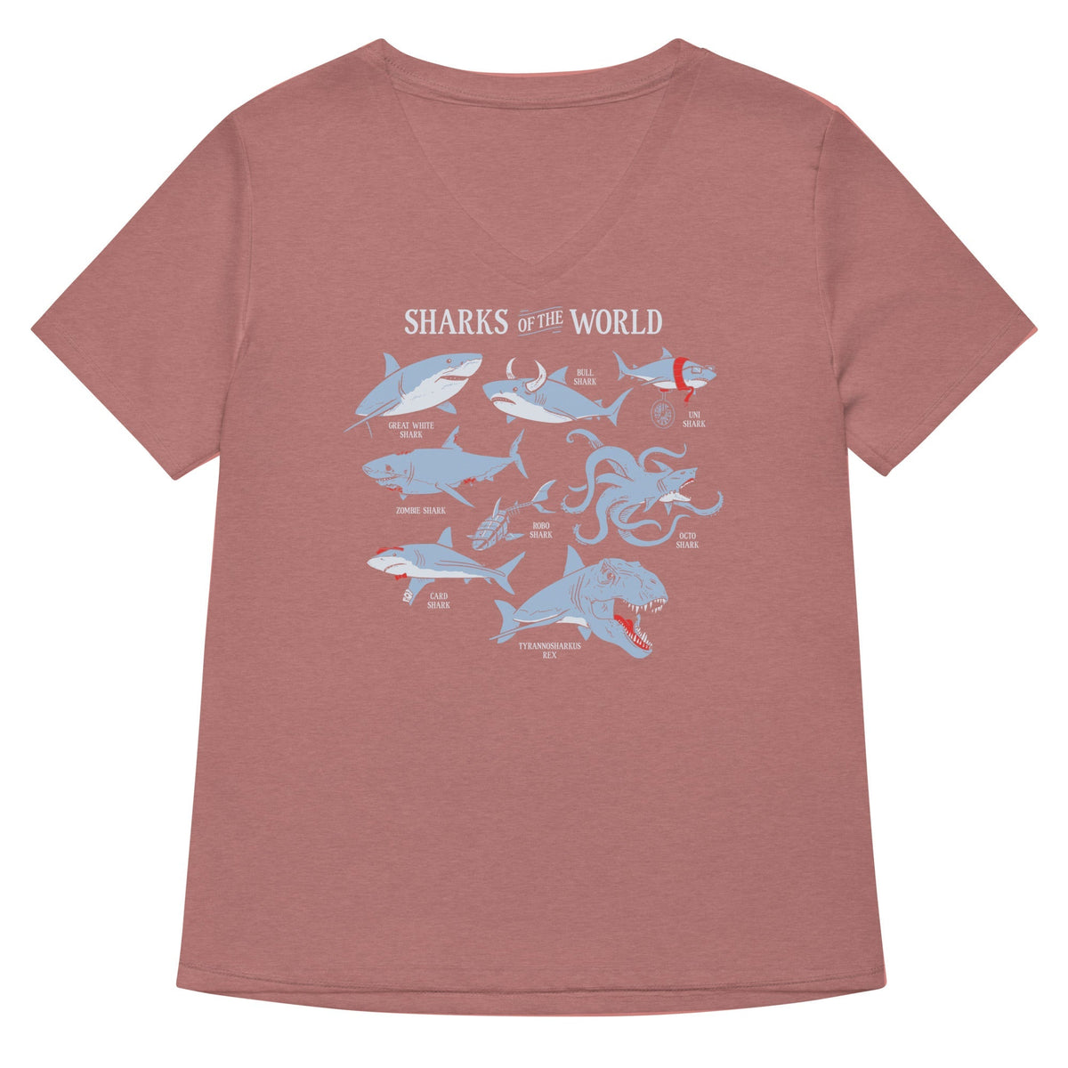 Sharks Of The World Women's V-Neck Tee