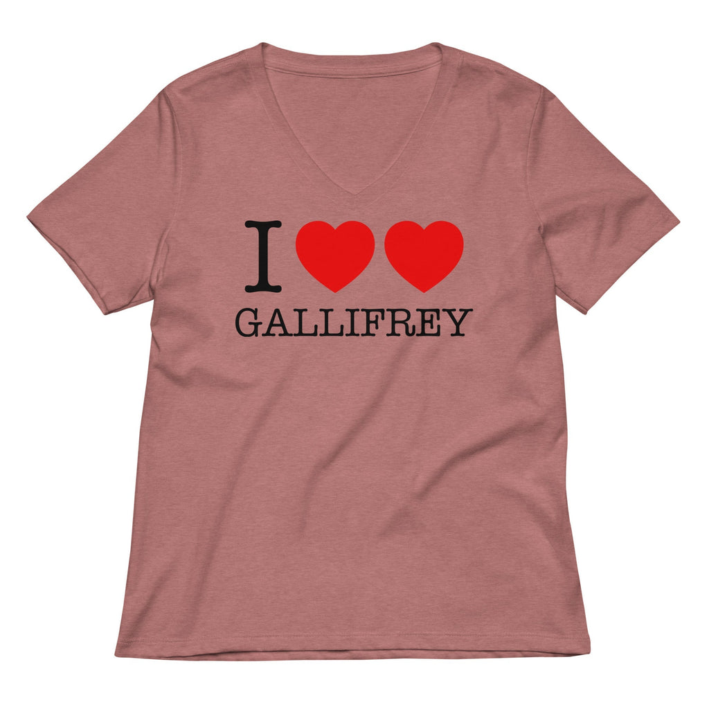 I Heart Heart Gallifrey Women's V-Neck Tee