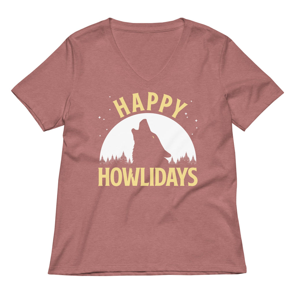 Happy Howlidays Women's V-Neck Tee