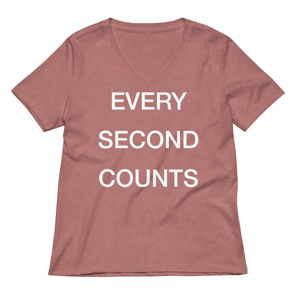Every Second Counts Women's V-Neck Tee