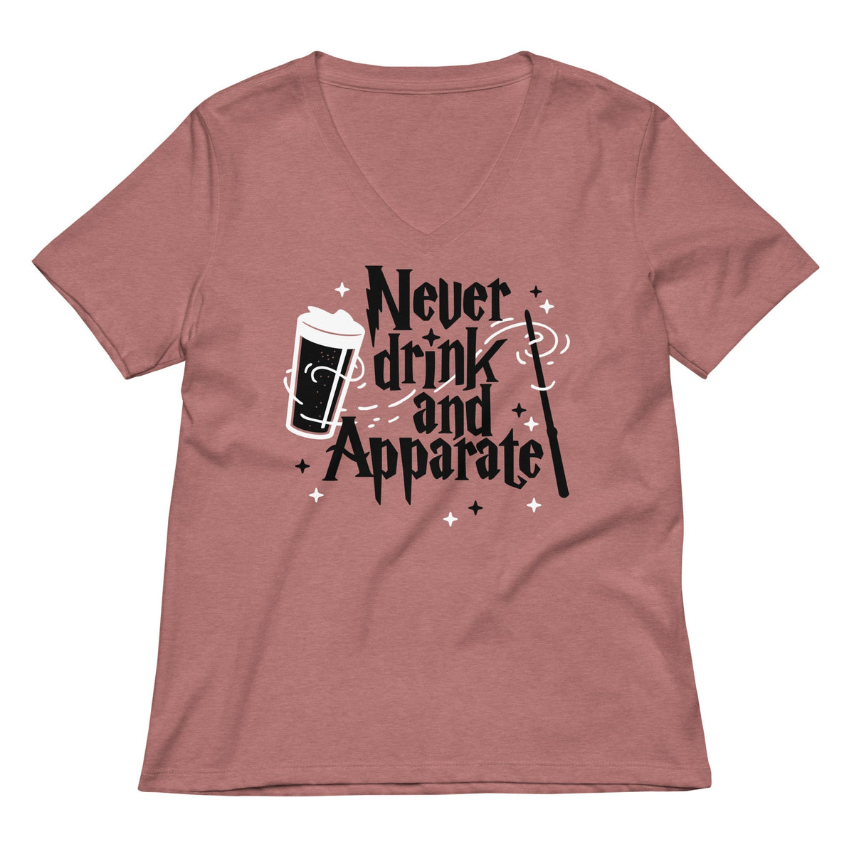 Never Drink And Apparate Women's V-Neck Tee