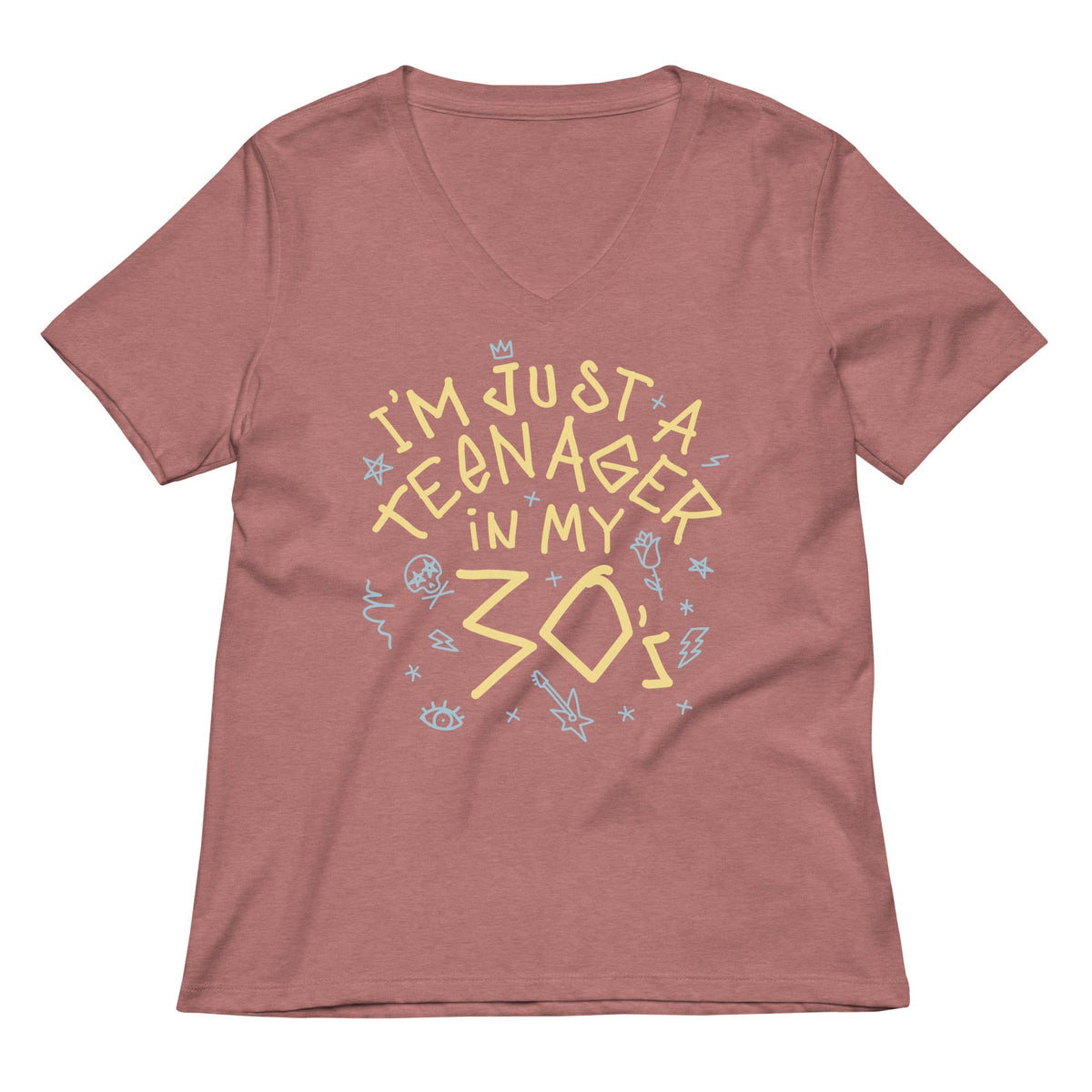 I'm Just A Teenager In My 30's Women's V-Neck Tee