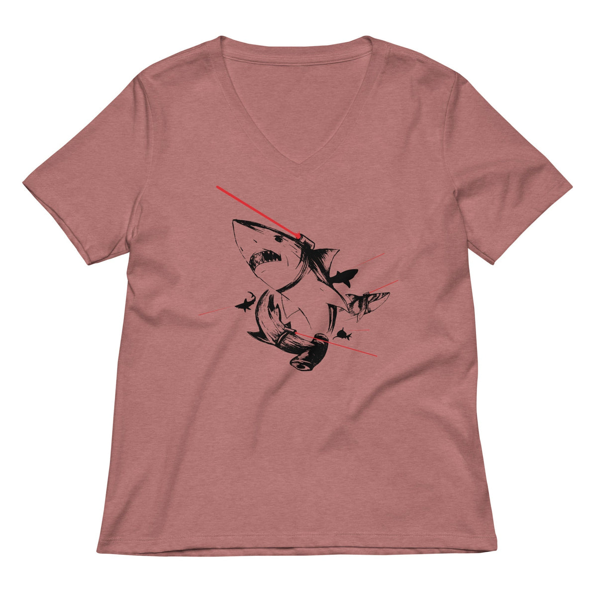 Sharks With Lasers Women's V-Neck Tee