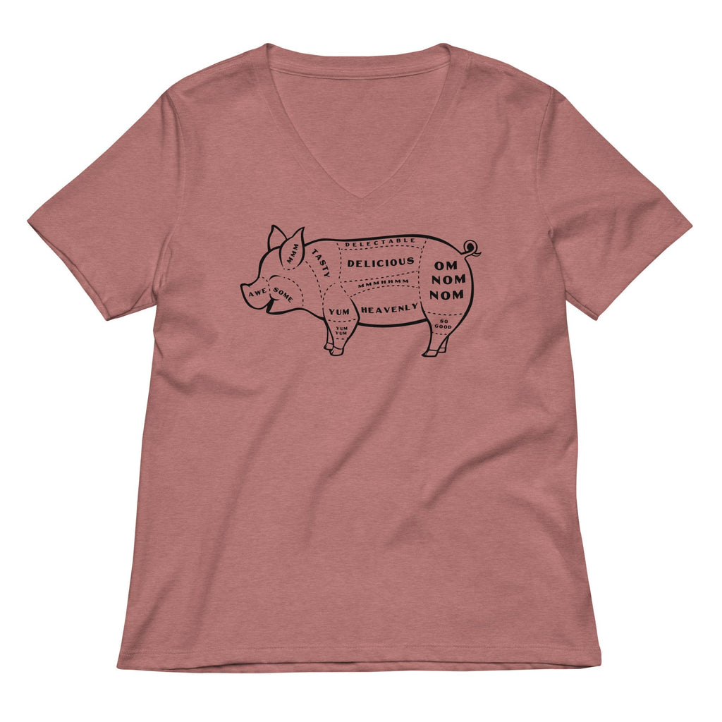 Tasty Pig Cuts Women's V-Neck Tee