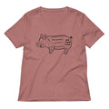 Tasty Pig Cuts Women's V-Neck Tee