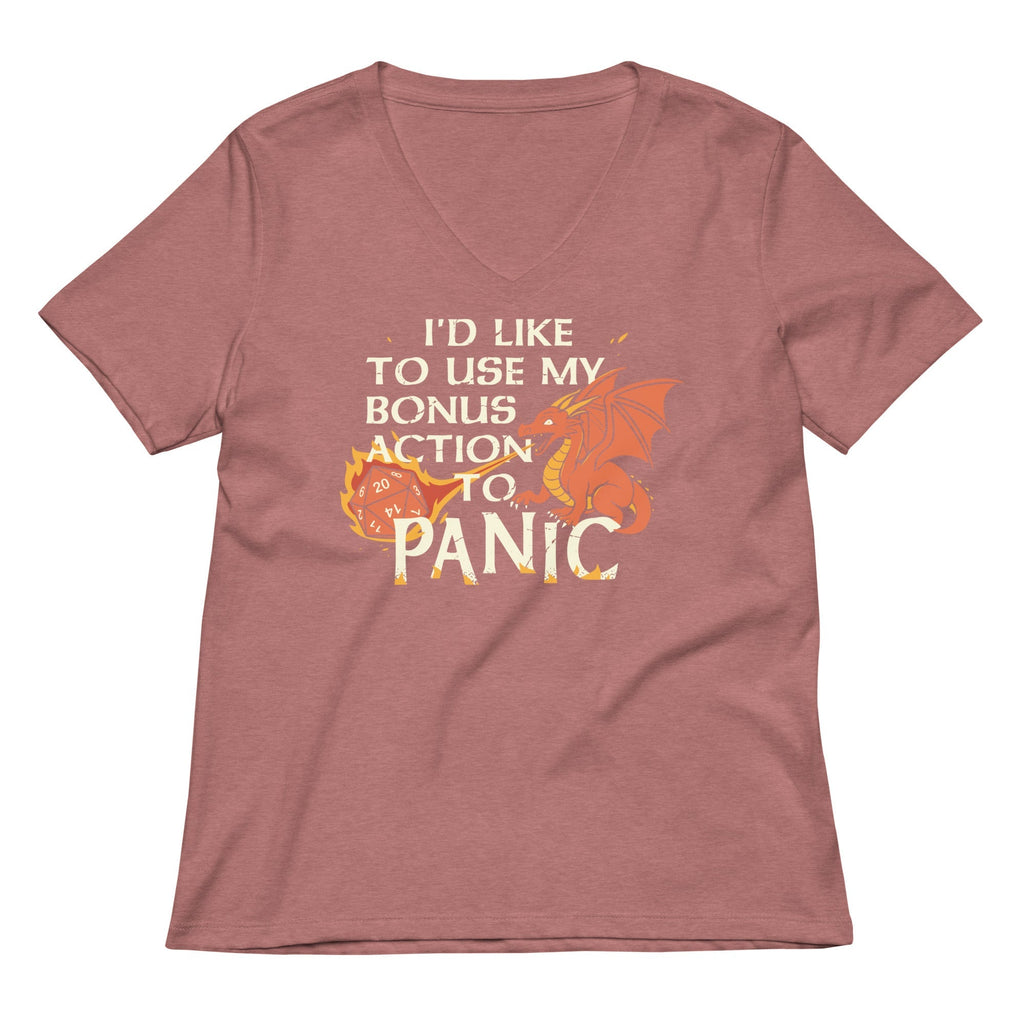 I'd Like To Use My Bonus Action To Panic Women's V-Neck Tee
