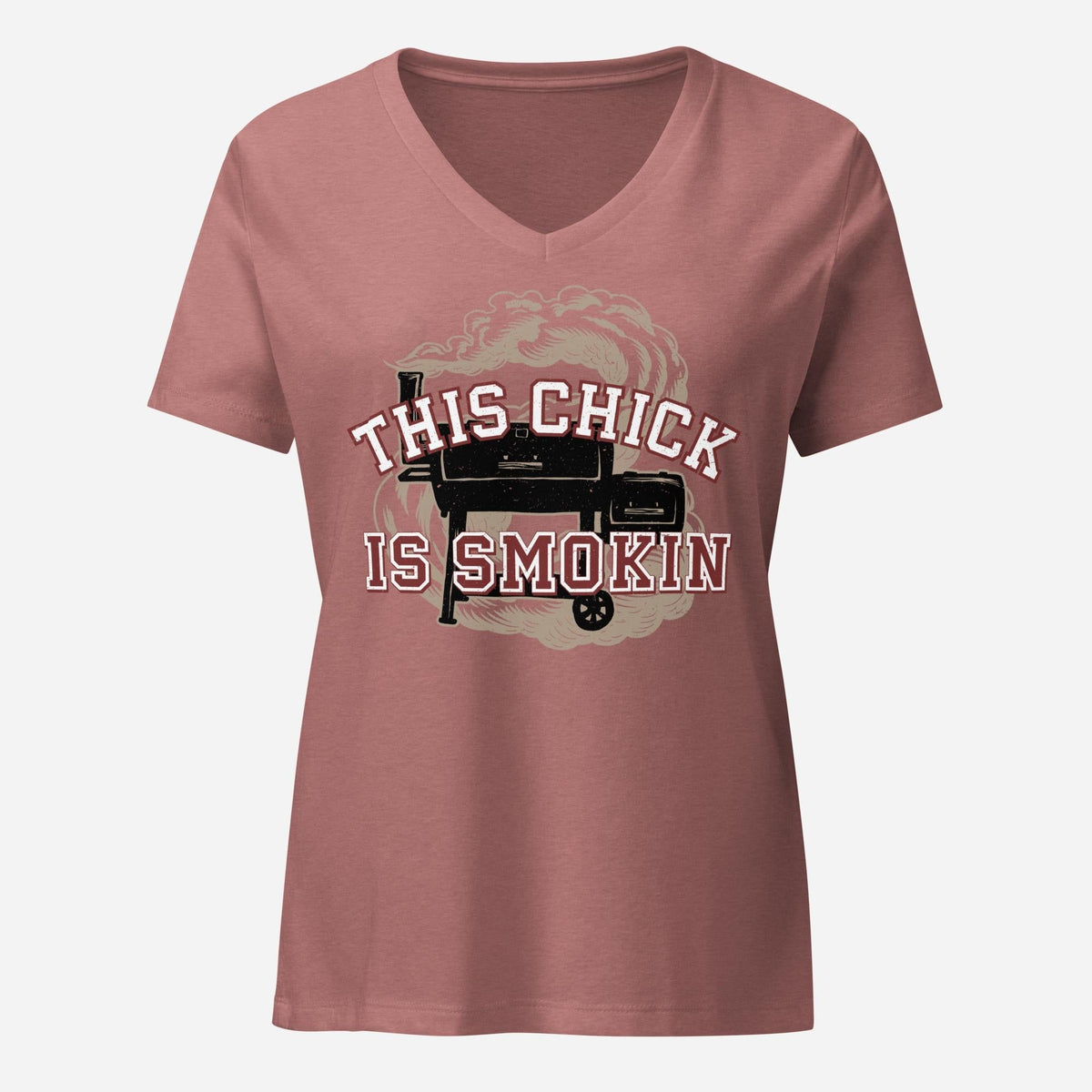 This Chick is Smokin Womenâ€™s Relaxed V-neck TEE
