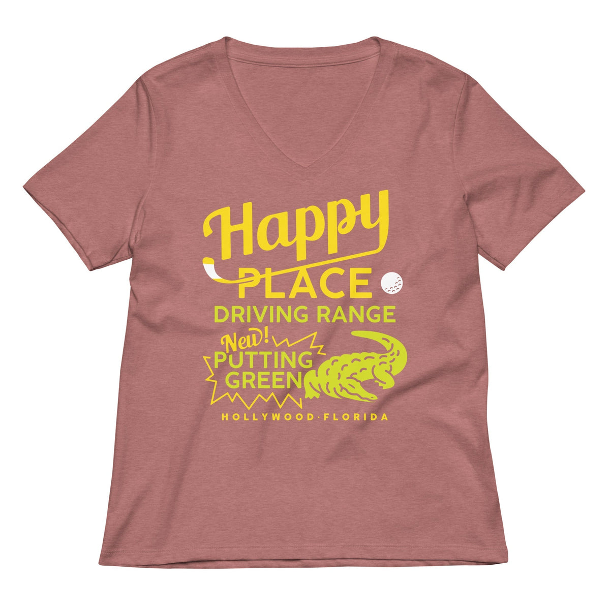 Happy Place Driving Range Women's V-Neck Tee