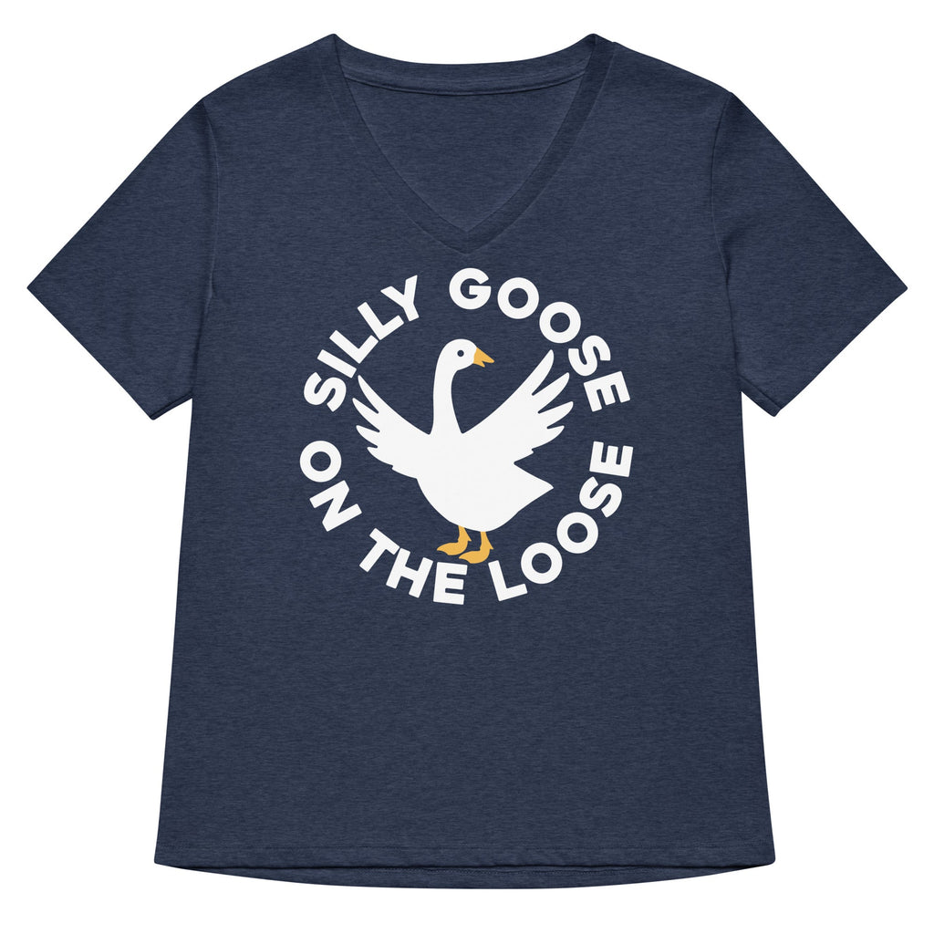 Silly Goose On The Loose Women's V-Neck Tee