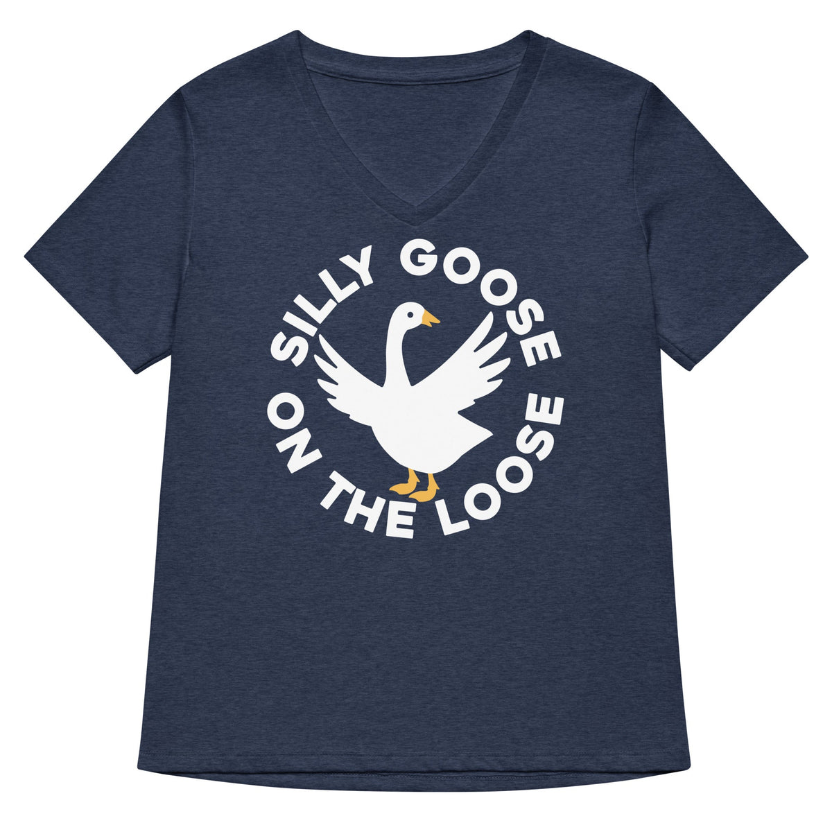 Silly Goose On The Loose Women's V-Neck Tee