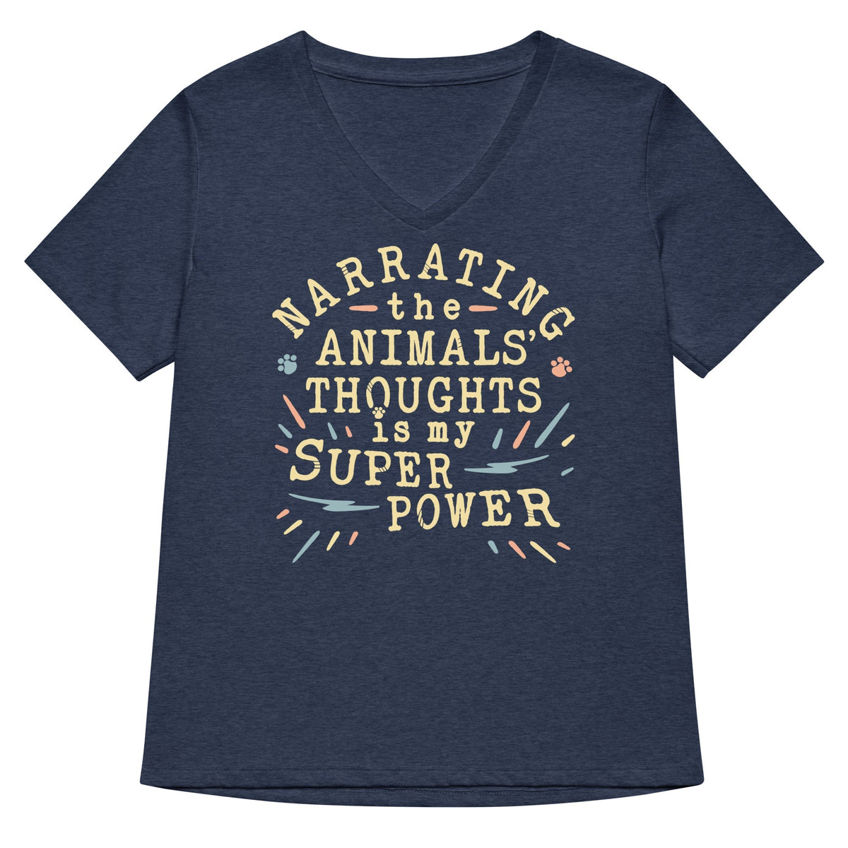 Narrating The Animals Thoughts Women's V-Neck Tee