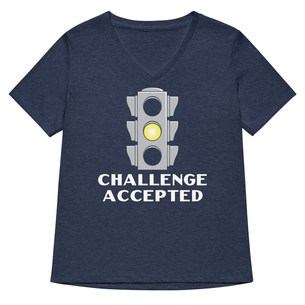 Challenge Accepted Stoplight Women's V-Neck Tee