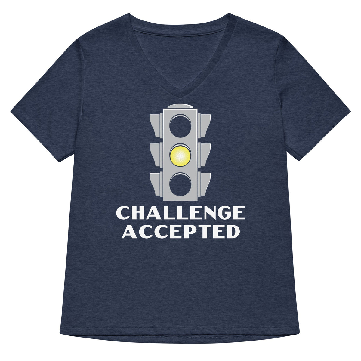 Challenge Accepted Stoplight Women's V-Neck Tee