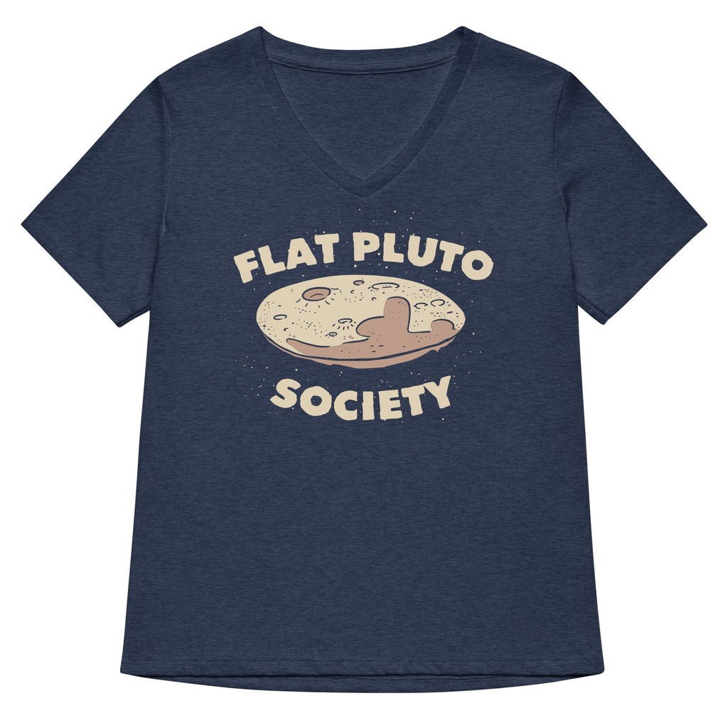 Flat Pluto Society Women's V-Neck Tee
