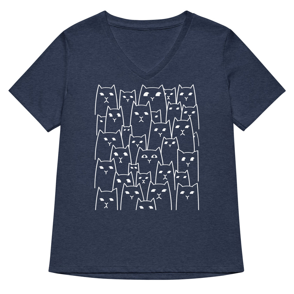 Suspicious Cats Women's V-Neck Tee
