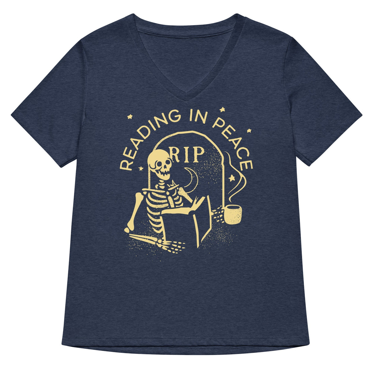 Reading In Peace Women's V-Neck Tee